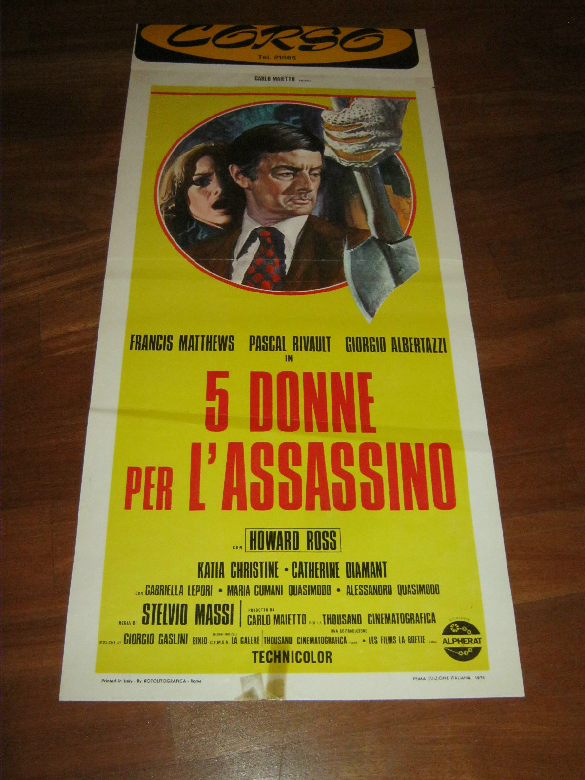 Locandina originale film 5 donne per l'assassino (1974) - Regia di Stelvio Massi
