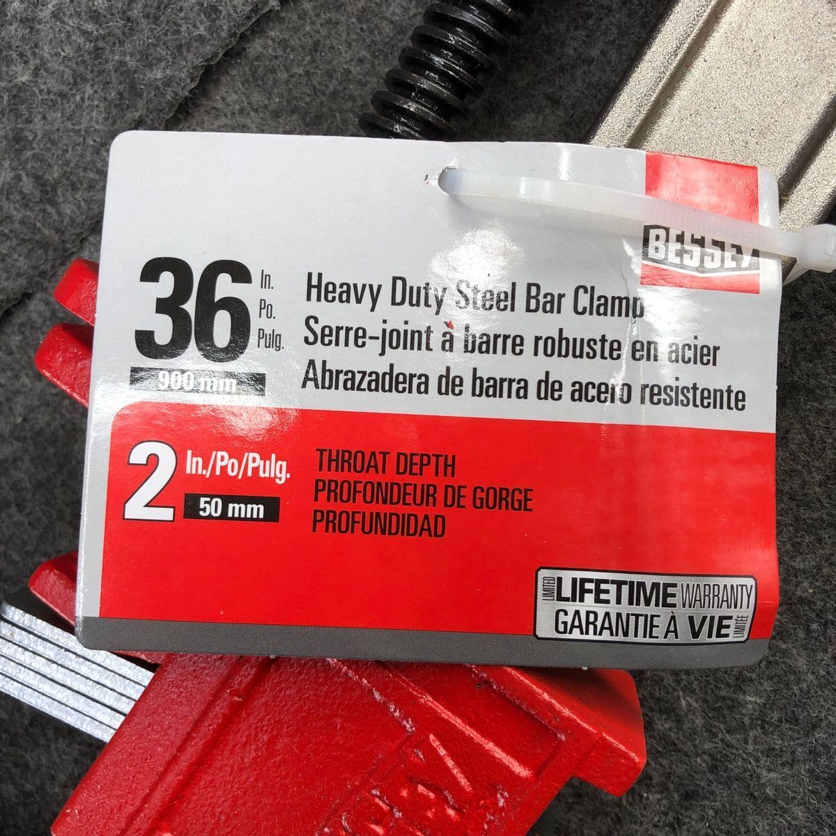 BESSEY IBEAM36 36 in. Capacity HeavyDuty Industrial Bar Clamps (1Pair