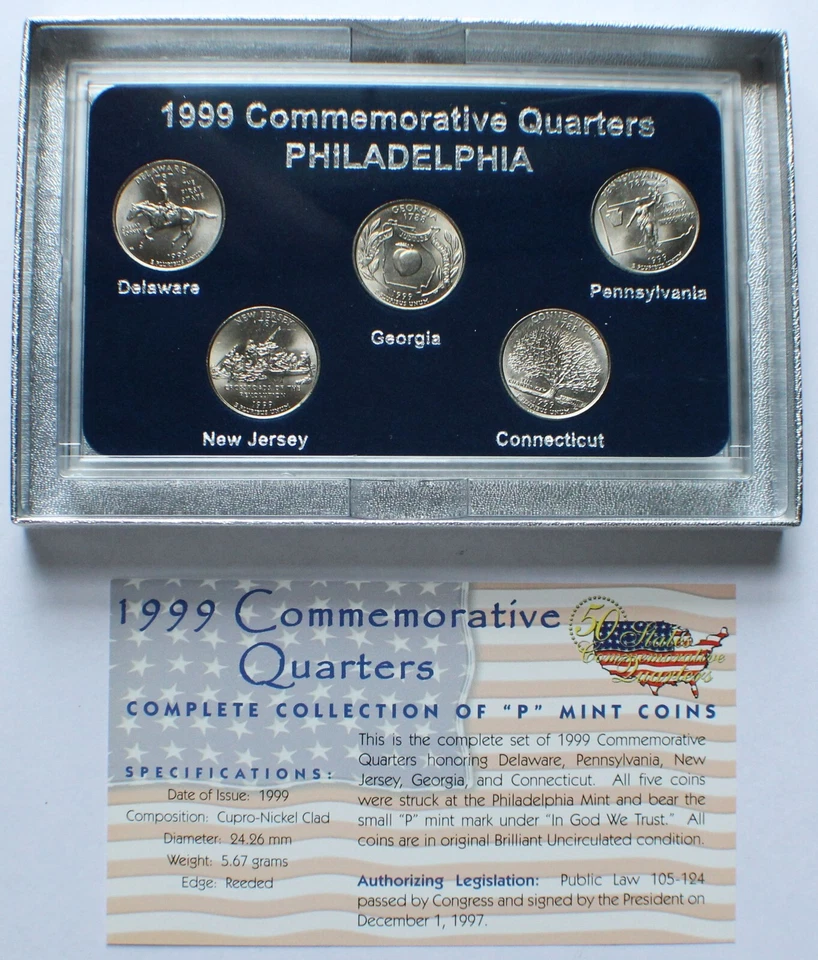 1999 - 2001 50 States Commemorative Quarters, Denver/Philly/Gold Edition, 9 Sets - Image 4 of 4