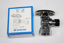 Mainline Angle Quarter Turn Stop Valve w/ Oval Handle 1/2" FIP x 3/8" MLQTR17CX