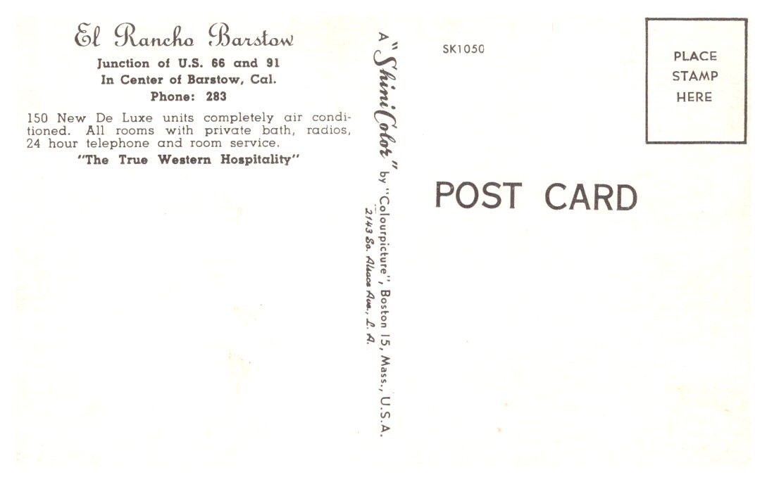 CALIFORNIA El Rancho Barstow Center of BARSTOW Flower Garden Western