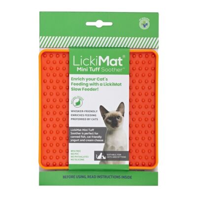 LickiMat Soother Leckmatte für Katzen Mini Tuff Schleckmatte Cat orange 15 x15cm
