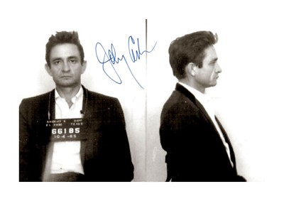 Johnny Cash A4 Mug Shot reproduction autograph poster with choice of frame