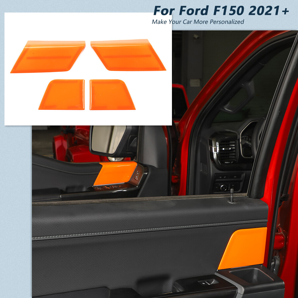 Orange Front & Rear Door Panel Trim Decor For Ford F150 21+ Interior Accessories