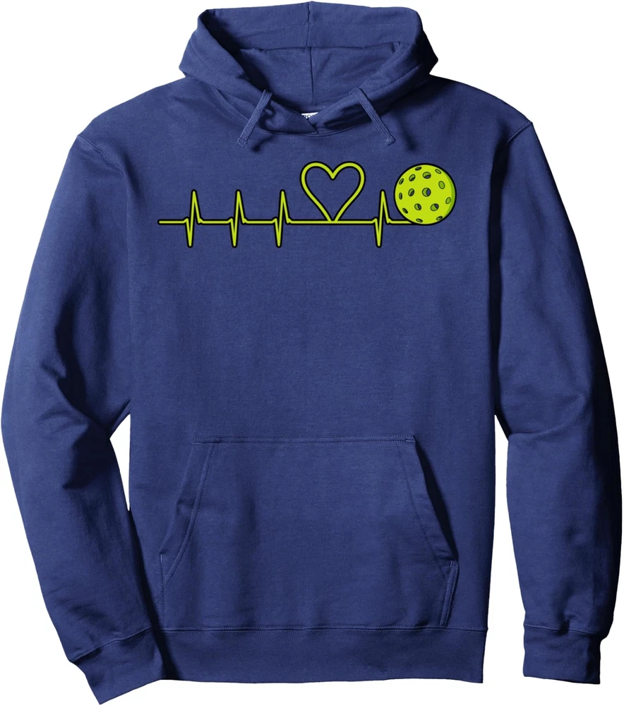 Pickleball Heartbeat Racket Sports Lovers Players Unisex Hooded Sweatshirt