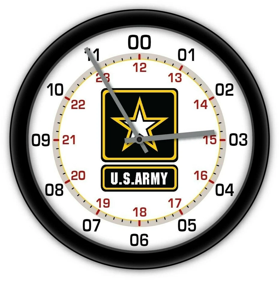 24 Hour US Army Zulu Time Wall Clock Military UTC GMT Universal GREAT XMAS GIFT