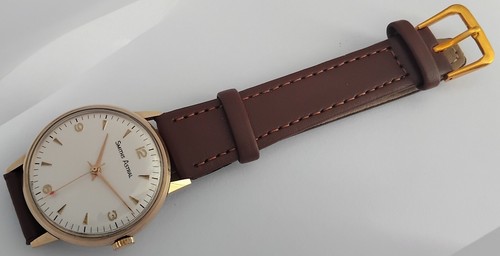 17 JEWELS MADE IN ENGLAND SMITHS ASTRAL 9CT GOLD MEN'S WIND UP VINTAGE WATCH. - Picture 2 of 5