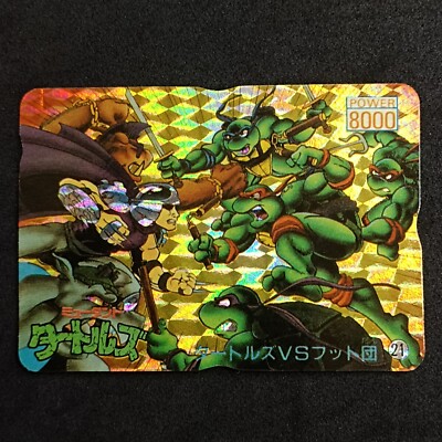Turtles VS Foot Clan 21 Prism Foil Takara 1994 Japanese TMNT Ninja Turtles Card