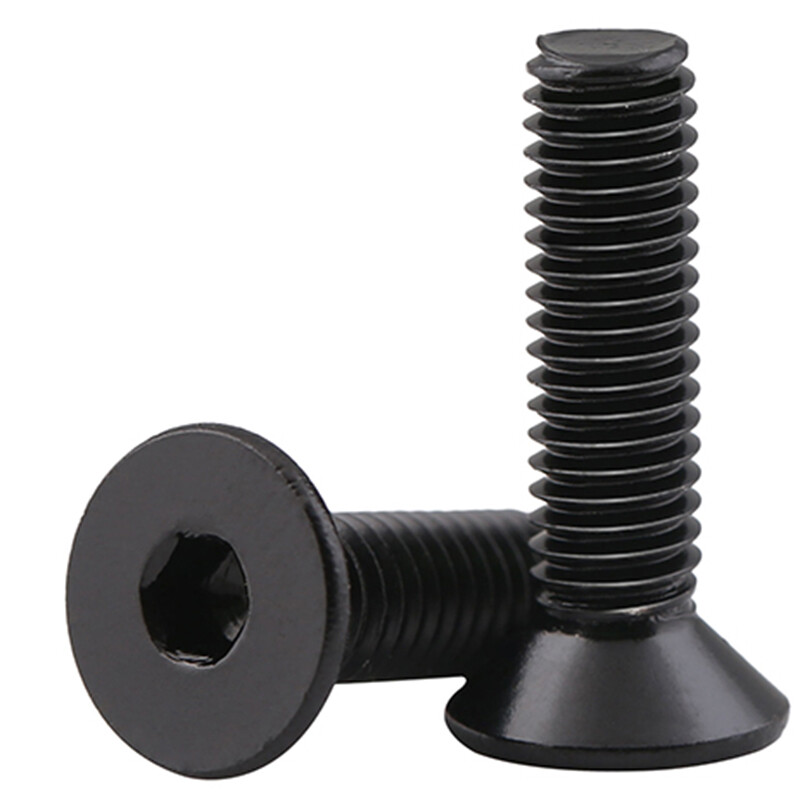 M3 0.5 Black 304 Stainless Steel Flat Head Socket Caps Screws DIN