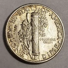 1944 10c Mercury Silver Dime - AU+/UNC - Rev Die Clash - Subtle Toning - Y4481