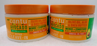 2 pk Cantu Avocado Hydrating Repair Leave In Repair Cream 12 oz each