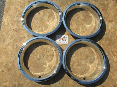 14'' Chrome Stainless Steel Trim Rings, Beauty Rings - 4 - W/Stepped Edge 4473