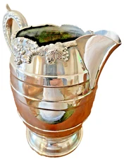 Vintage Stokes Silver Plated Pedestalled Water Pitcher - 22cm x 21cm x 13cm