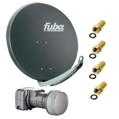 Fuba DAA 780 A SAT Anlage Set 78cm Alu Anthrazit DEK 217 Twin LNB LNC Kopf HDTV 
