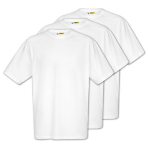 Pack de 3 T-shirt Basic Homme T-shirt Chemise De Travail Manches Courtes Imprimable Blanc  - Photo 1/5