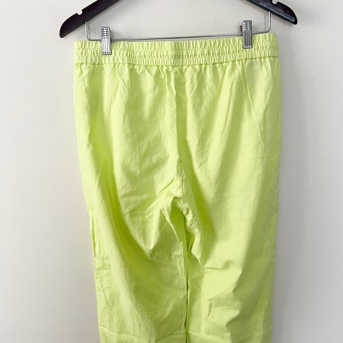 J.Crew Linen-Cotton Blend Drawstring Pants Neon Yellow Size 6 AW839 $69 NEW - Picture 7 of 10