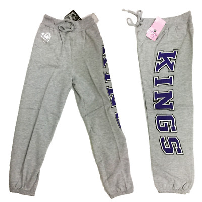 Reebok Youth Girls NHL Los Angeles LA Kings Hat Trick Jogging Sweat Gym Pants 
