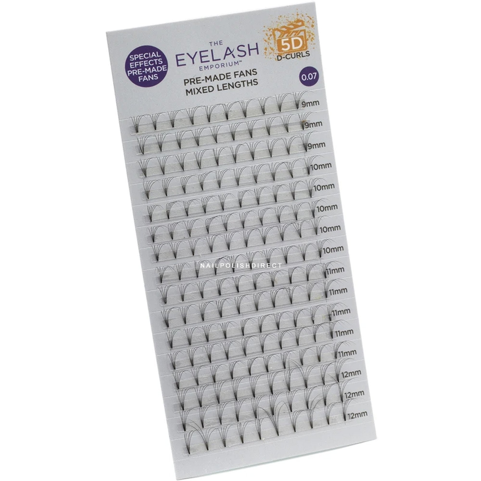 Eyelash Emporium Fan Lashes (Individual Lengths 9-12mm (0.07) - 5D & D Curl