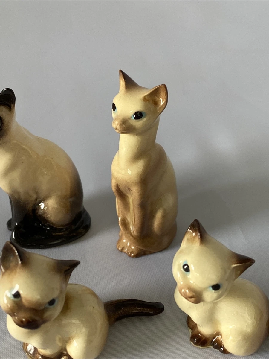 4 Vintage Hagen Renaker Miniature Siamese Cats -, Fairy Tale, Kittens | eBay