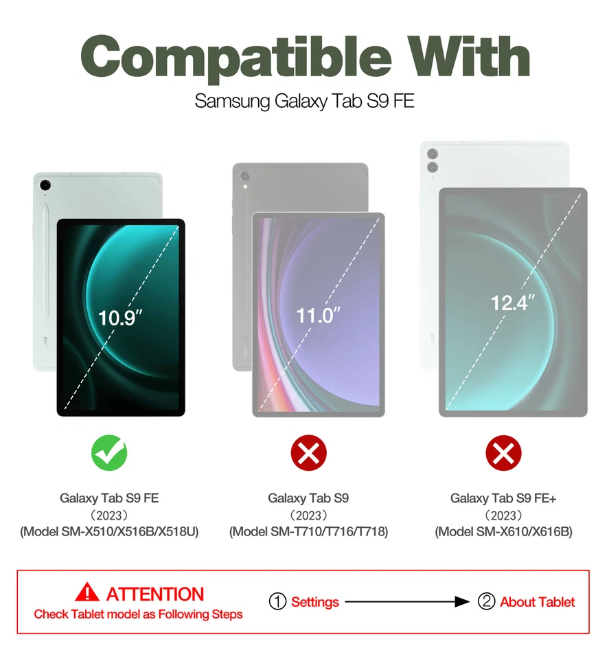 Dexnor для Samsung Galaxy Tab S9 FE чехол встроенный протектор экрана и подставка - Изображение 2 из 4