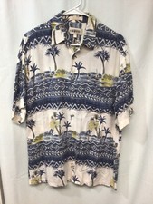 Campia Moda Island Scene Medium Rayon Hawaiian Style Shirt B15