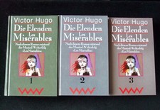 Les Miserables Die Elenden Victor Hugo 3 Bände gebunden deutsch