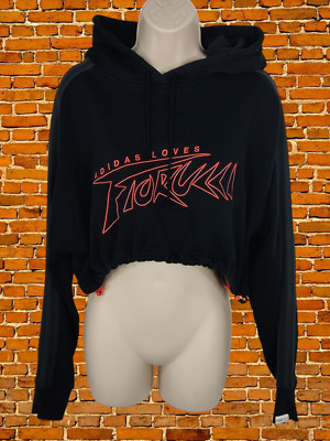 ADIDAS SCHWARZES SWEATSHIRT HOODIE GRÖßE UK 10 OVERSIZED BAUMWOLLE DAMEN AKTIV SPORT 