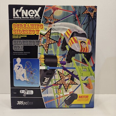 K'nex Screaming Sideshow Roller Coaster Building Toy 305 Piece With Motor