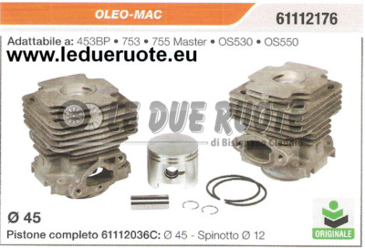 61112176 Cylinder And Piston OLEO-MAC 453BP 753 Brush Cutter Original
