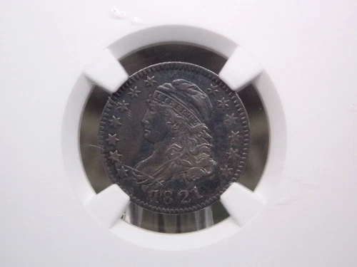 1821 Capped BUST Silver Dime *LARGE DATE* 10c NGC AU Details #002 About Unc
