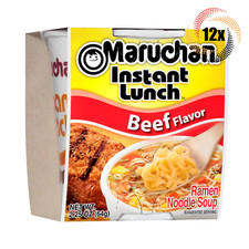 12x Cups Maruchan Instant Lunch Beef Ramen Noodles | 2.25oz | Ready In 3 Minutes