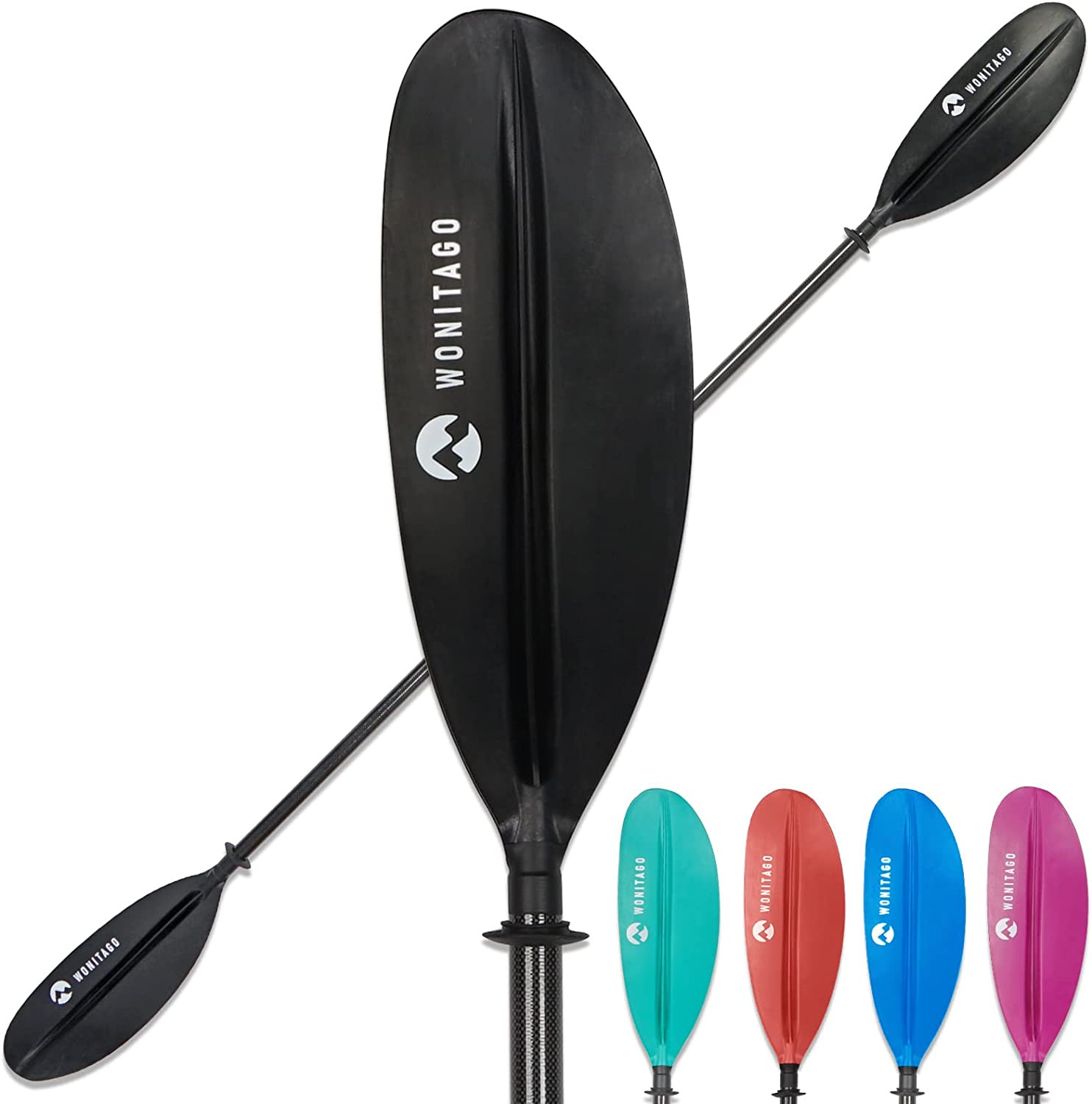 Kayak Paddle Premium Carbon Fiber Paddle with Reinforced PP + Fiberglass Blade, 