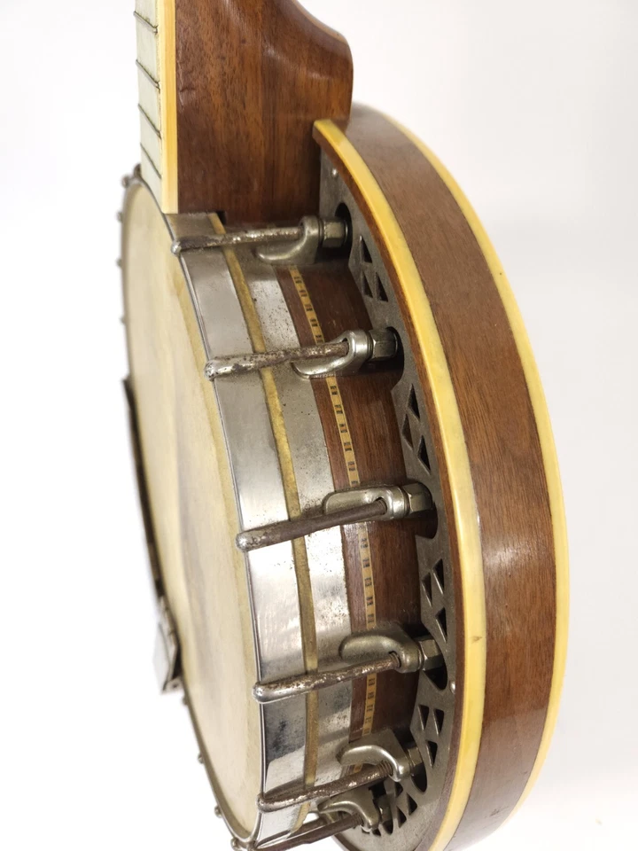 Vtg 1920's 1930's Harmony Tenor 4 String Banjo With Geib Case Page Sheet Music - Image 3 of 4