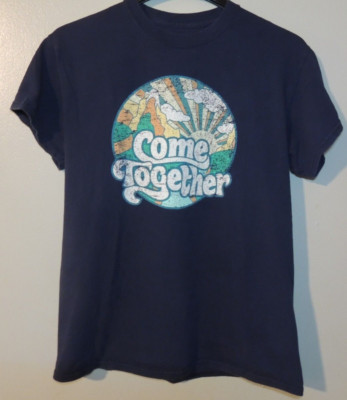 New Men's Size Large ''Come Together'' T-shirt By DOM Medium Navy Blue