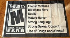 Video Game Rating Flag Banner 3 Feet x 5 Feet