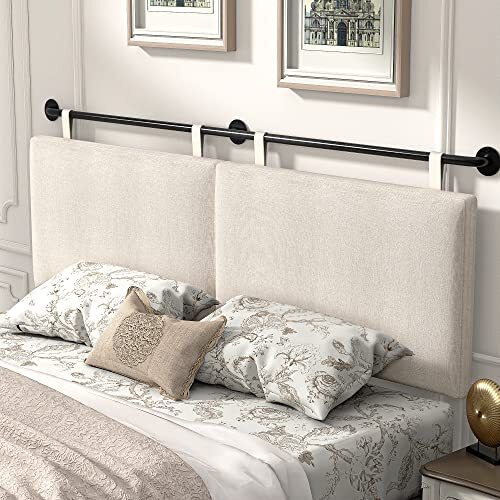 Headboard for King Size Bed, Wall Mounted Headboard with Fine Linen