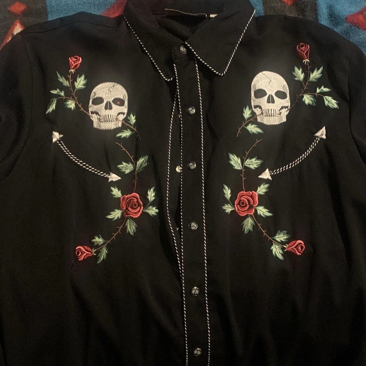 Skull Button Up Shirt Indiana Men's Casual Shirts for sale | eBay