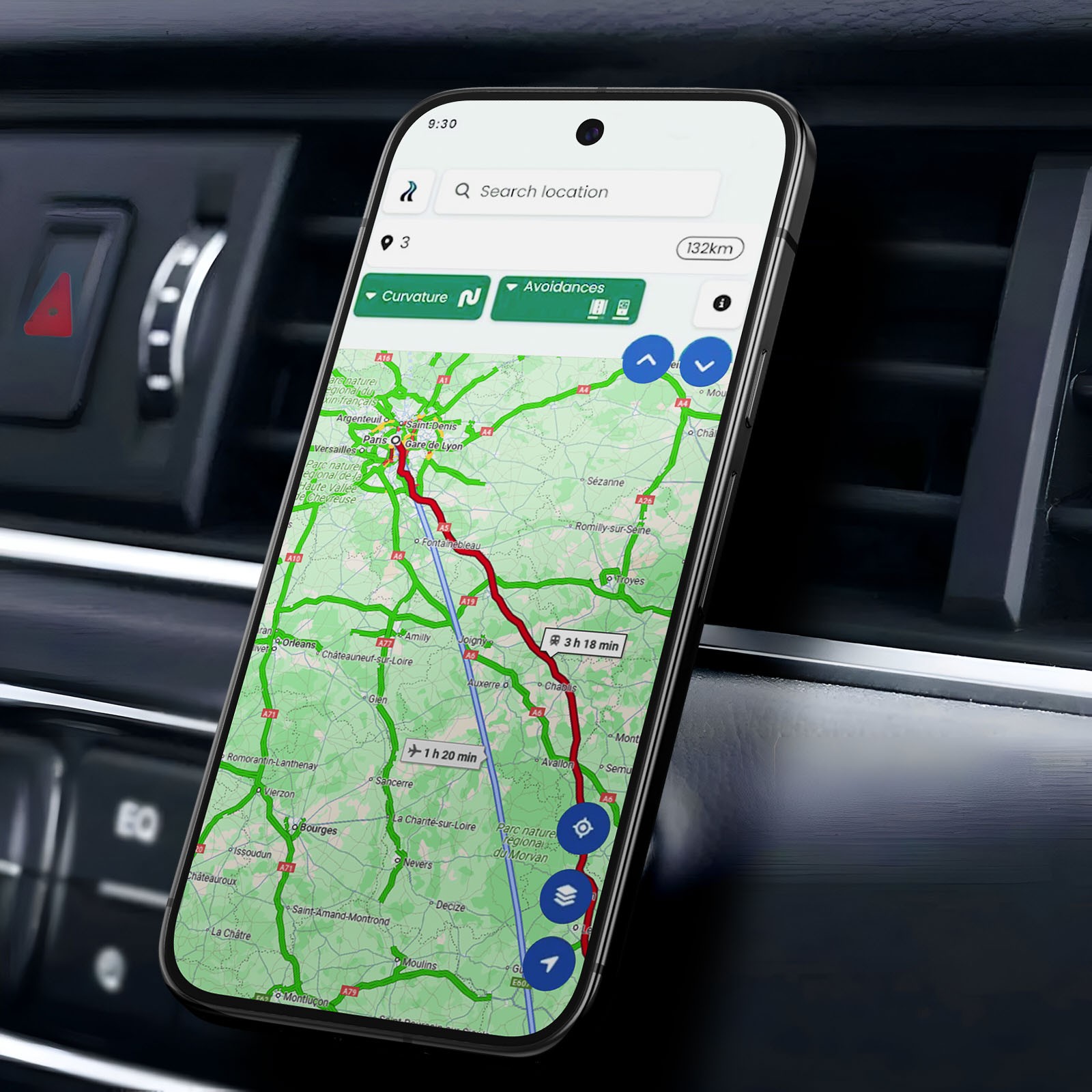Support magnétique Akashi pour stabiliser un smartphone sur grille d'aération