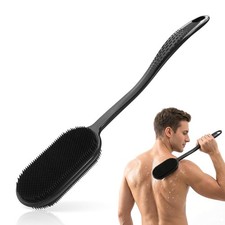 Silicone Back Scrubber for Shower, Long Handle Silicone Body Scrubber with 5....