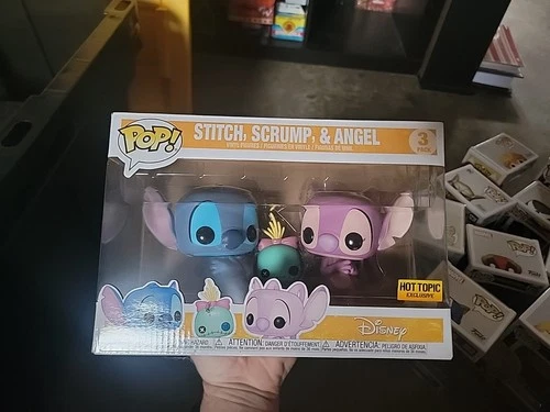 Funko Pop Stitch Scrump & Angel 3Pack  Hot Topic Exclusive –Disney Lilo & Stitch