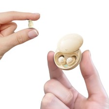 Yihou Mini Invisible Small Tiny Earbuds Wireless Whitetooth Ear Buds Beige