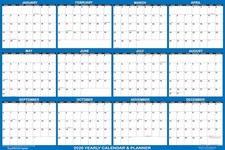 36" x 54" SwiftGlimpse 2026 Wall Calendar Erasable Large Wet  Dry Erase Lami...