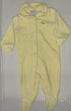 VTG 80s IZOD Lacoste Yellow Terrycloth Footed Sleeper Fits 12-18 lbs Long Sleeve