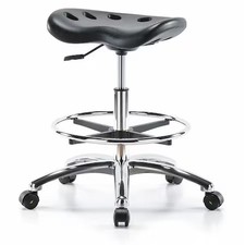 Zoro Select Esd-Ptmbsl-Cr-Cf-Ec Esd Pneumatic Stool, 300 Lb. Wt. Cap.,