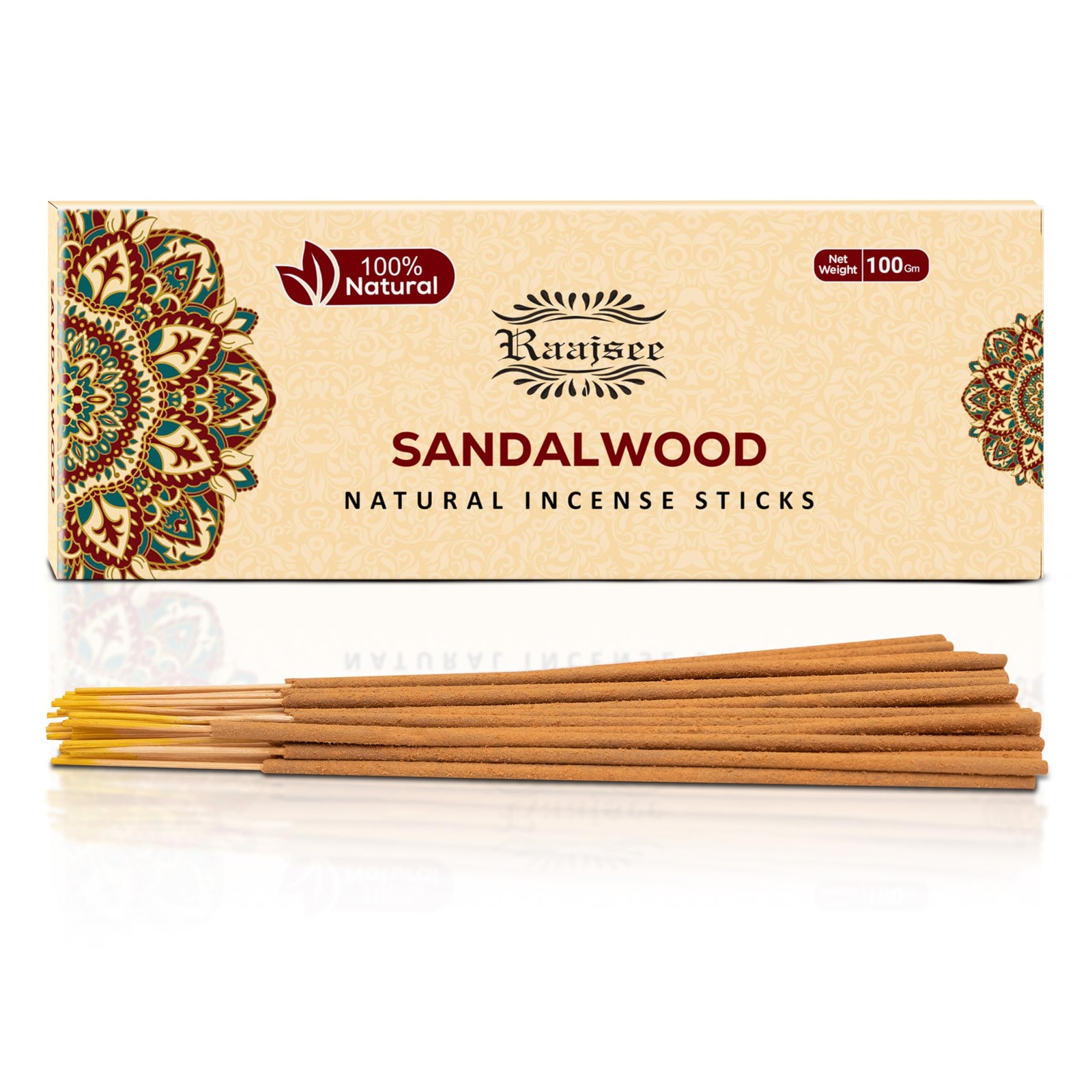 Sandalwood Incense Sticks 100 Gm Pack-100% Pure Organic Natural Hand Rolled f...