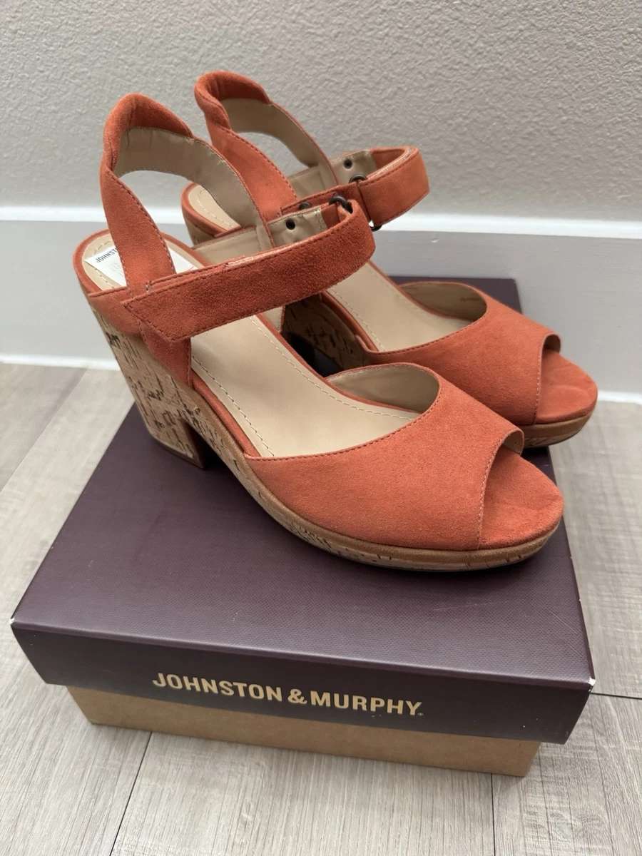 Chaussures Johnston & Murphy Camel - Taille 9.5 US - Wedge à Lacets - Occasion Comme Neuve
