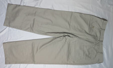 IZOD MEN PANTS 36x30 BRITISH KHAKI AMERICAN CHINO RELAXED FLAT FRONT 100 COTTON
