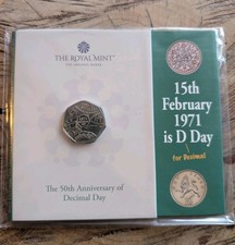 Royal Mint 2021 50th Anniversary Of Decimal Day Brilliant Uncirculated 50p Coin