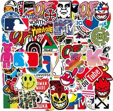 Cool Brand Skateboard Stickers Pack 100PCS Waterproof Skate Stickers for Water B