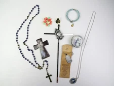 Mother Mary Gift Set – Rosary, Necklace, Medal, Prayer Cards, 9 Religious Items